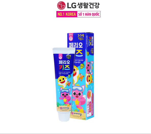 Kem đánh răng Perioe Kids Step 2 Pink Pong Hương Nho Xanh (3-5 Tuổi) 75g